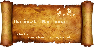 Horánszki Marianna névjegykártya